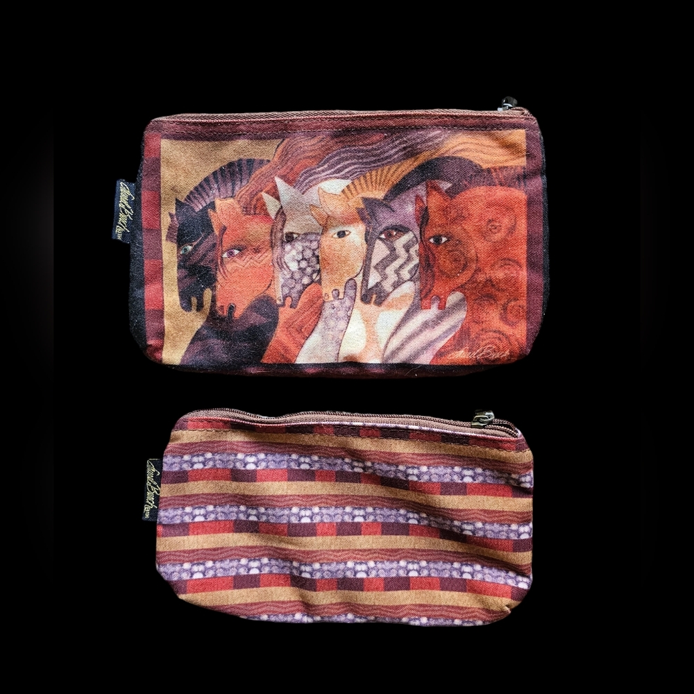 Laurel Burch‎ set of two pouches horse print